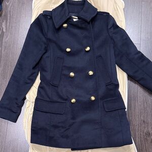 Michael Kors Navy Pea Coat with Gold Buttons